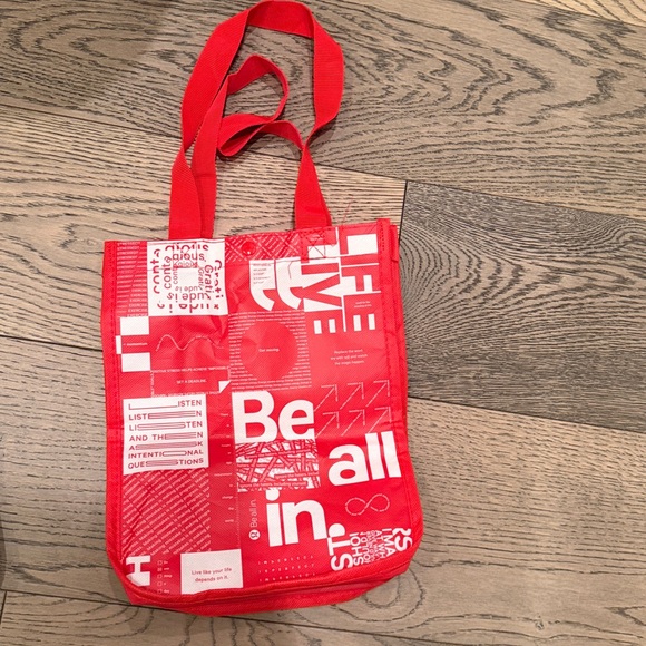 Lululemon reusable tote bags set of 3 snap closure top gym lunch travel bag - Picture 5 of 7